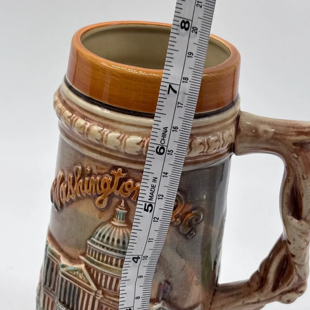 Brown Washington DC‎ Souvenir Beer Stein Mug Excellent 7 in.